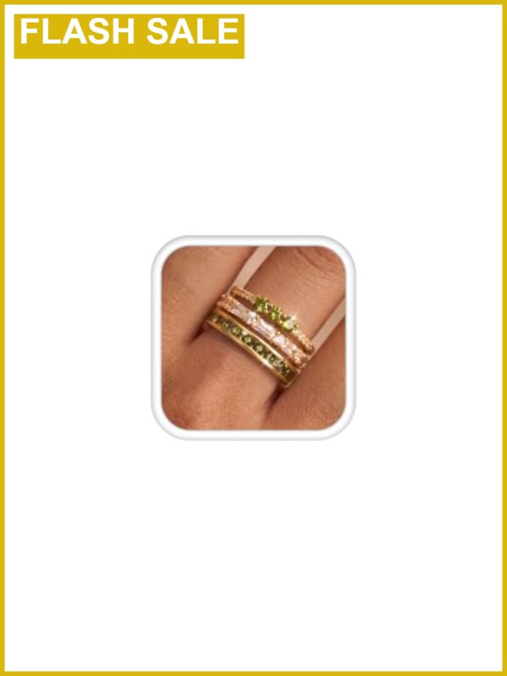 Stackable Gold Plated Ring Set for Women Non-Tarnish Hypoallergenic 5 Rings